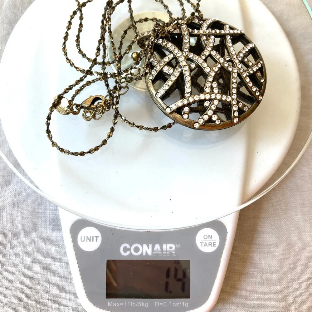 necklace round puff pendant 1 6/8